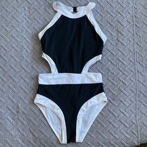 Black & White One Piece Swimsuit